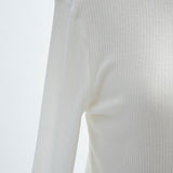Cashmere Silk Sheer Ribbed Top