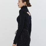 Back Open Turtleneck Cut-and-Sewn