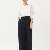 Lilac Jacquard Puff Sleeve Top