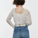 Sheer Velour Backless Tee