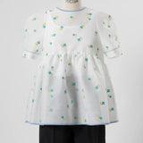 【yori】Lame Clover Puff Sleeve Blouse