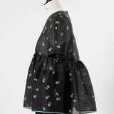 【yori】Lame Clover Puff Sleeve Blouse
