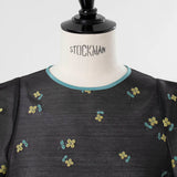 【yori】Lame Clover Puff Sleeve Blouse