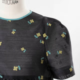 【yori】Lame Clover Puff Sleeve Blouse