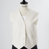 Flower Embroidered Mini Gilet