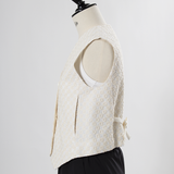 Flower Embroidered Mini Gilet
