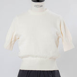 【yori】Back Ribbon Short Sleeve Knit