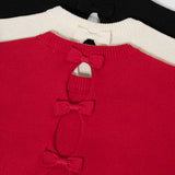 【yori】Back Ribbon Short Sleeve Knit