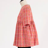 【yori】Check Flared Blouse
