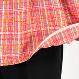 【yori】Check Flared Blouse