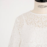 Flocked Lace Tiered Blouse