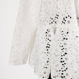 Flocked Lace Tiered Blouse