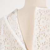 Flocked Lace Tiered Blouse