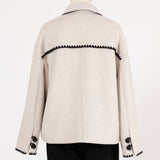 Scalloped Wool Short Coat