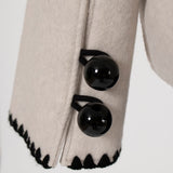 Scalloped Wool Short Coat