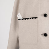 Scalloped Wool Short Coat