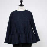 Floral Jacquard Tiered Blouse