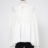 Wavy Sheer Tiered Blouse