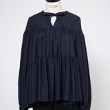 Wavy Sheer Tiered Blouse