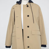 (yori) Hooded Single Long Coat