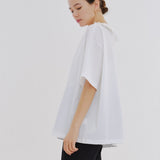 Flocked Dot Round Collar Tee