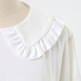 Flocked Dot Round Collar Tee