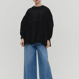 Flat Collar Sheer Blouse