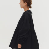 Flat Collar Sheer Blouse