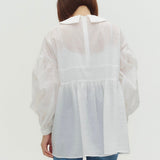 Flat Collar Sheer Blouse