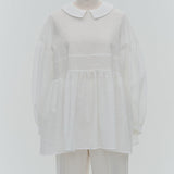 Flat Collar Sheer Blouse
