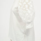 Lilac Jacquard Puff Sleeve Top