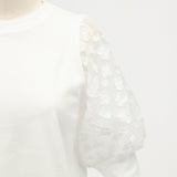 Lilac Jacquard Puff Sleeve Top