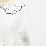 Dot Scallop Tiered Top